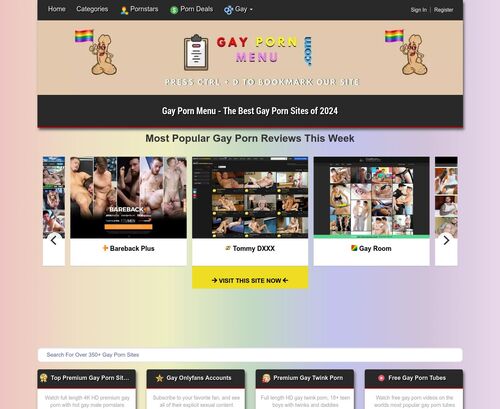 A Review Screenshot of Gay Porn Menu